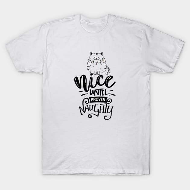 Christmas quotes with cute cat design T-Shirt by Sticker deck